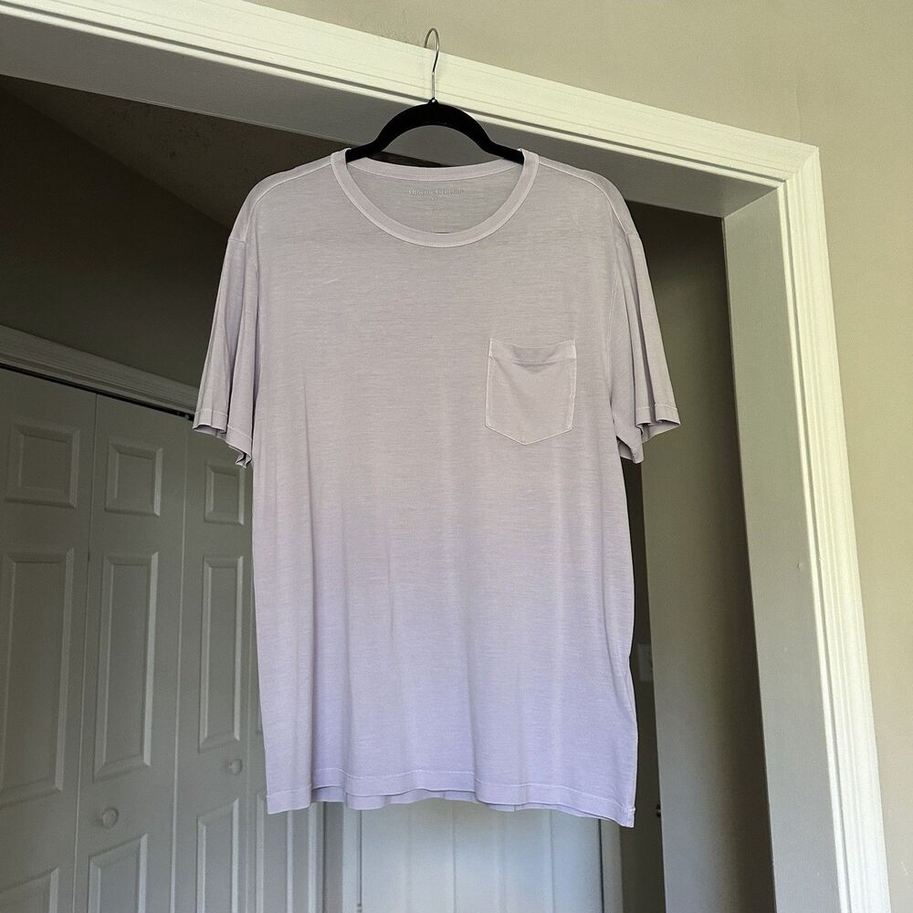 officine generale Men’s Crewneck T-shirt Pocket Casual Shirt Top Lilac Purple M